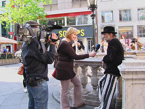Requiem za mobilní telefony na Mariahilfer Straße ve Vídni Requiem za mobilní telefony na Mariahilfer Straße ve Vídni